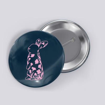 Floral Easter Bunny Button