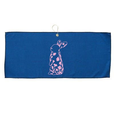 Floral Easter Bunny Large Microfiber Waffle Golf Towel