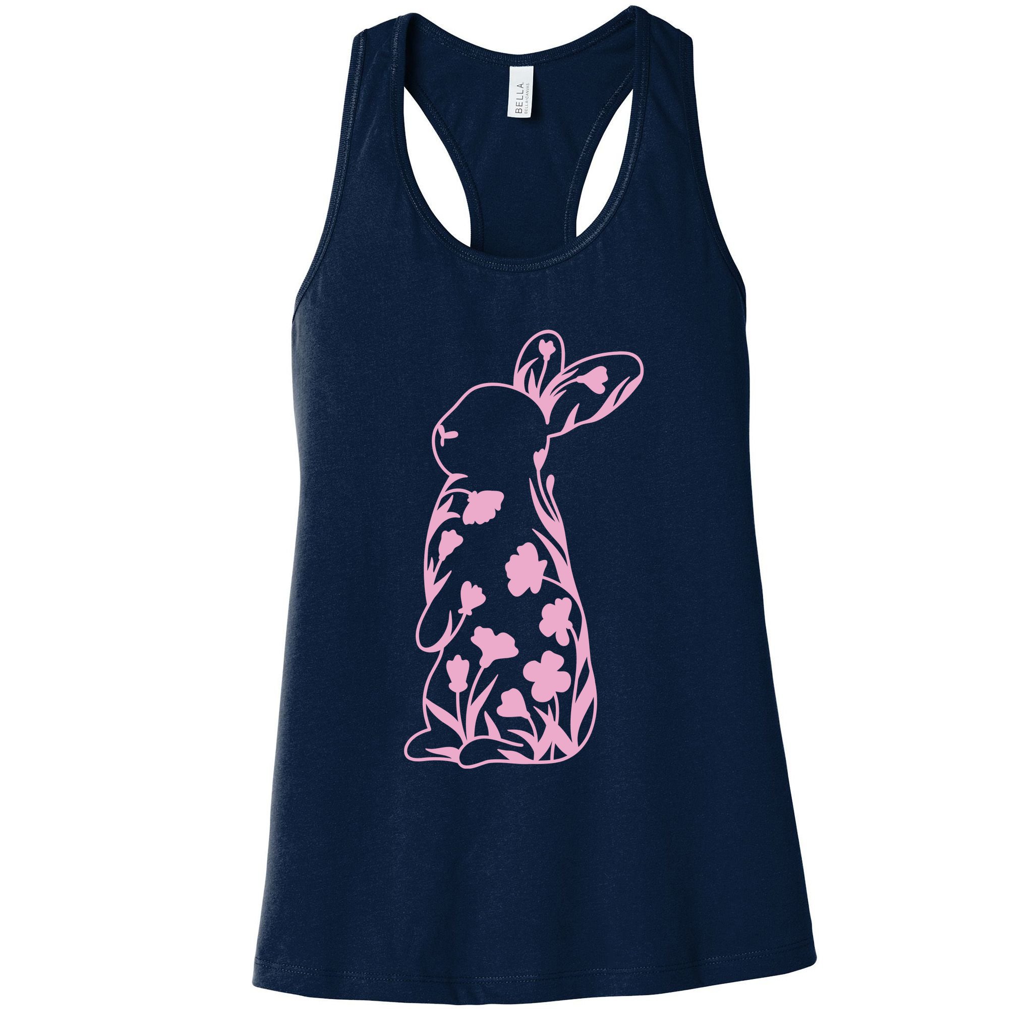 Floral Easter Bunny Womens Tank Top