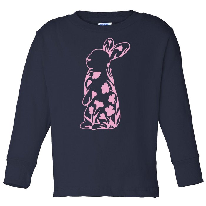 Floral Easter Bunny Toddler Long Sleeve Shirt