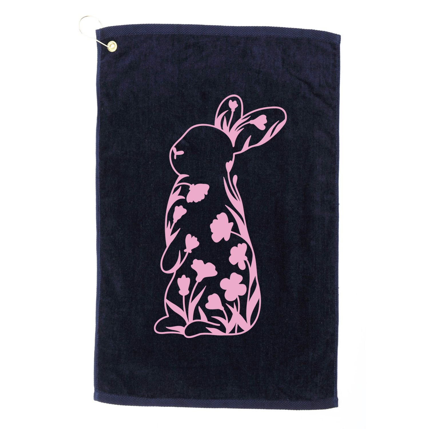 Floral Easter Bunny Golf Towel