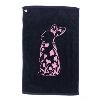 Floral Easter Bunny Platinum Collection Golf Towel