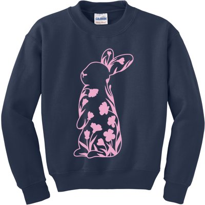 Floral Easter Bunny Kids Sweatshirt