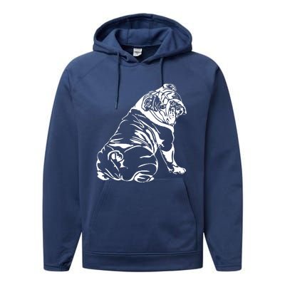 Funny English Bulldog Dog Hund Tee Gift Performance Fleece Hoodie