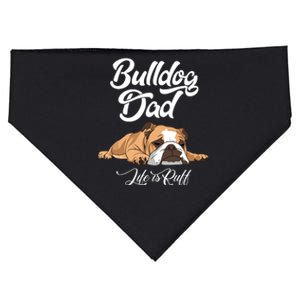 Funny English Bulldog T Bulldog Dad Life Is Ruff USA-Made Doggie Bandana