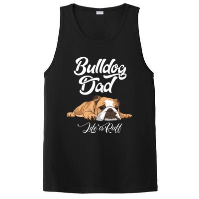 Funny English Bulldog T Bulldog Dad Life Is Ruff PosiCharge Competitor Tank