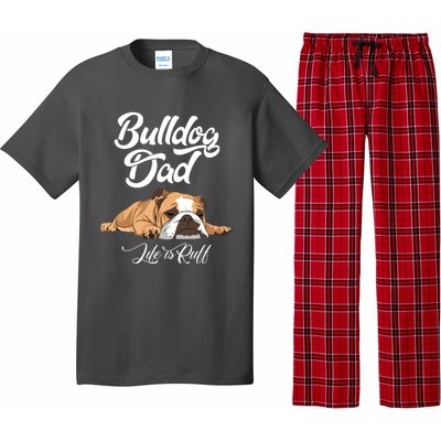 Funny English Bulldog T Bulldog Dad Life Is Ruff Pajama Set