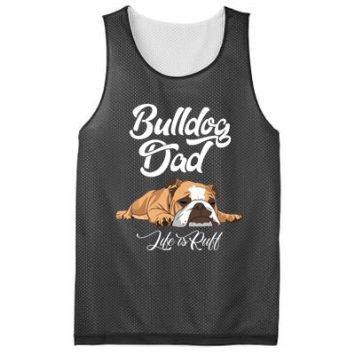 Funny English Bulldog T Bulldog Dad Life Is Ruff Mesh Reversible Basketball Jersey Tank