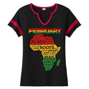 February Africa Black History Month Ladies Halftime Notch Neck Tee