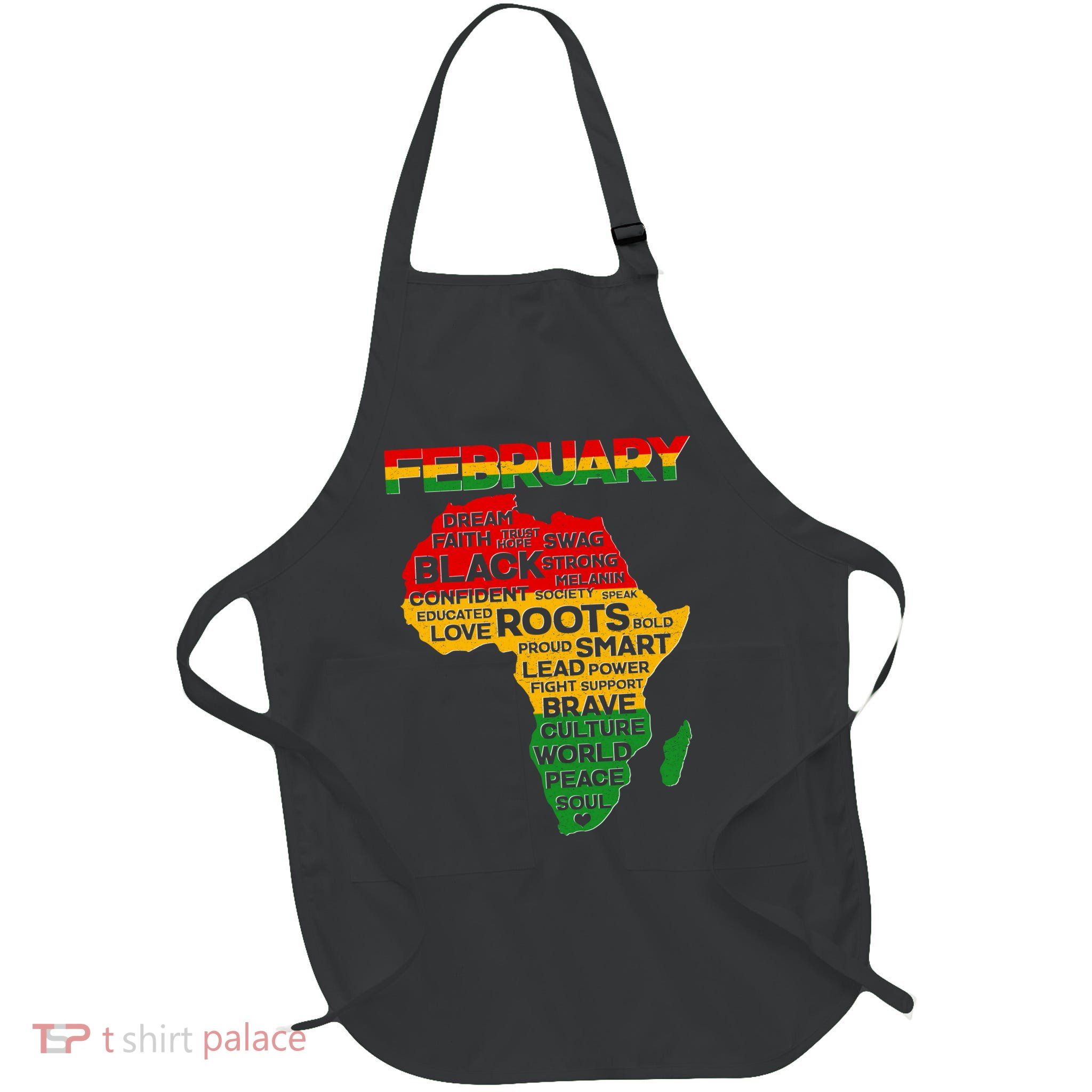 February Africa Black History Month Full-Length Apron With Pockets