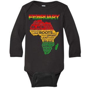 February Africa Black History Month Baby Long Sleeve Bodysuit