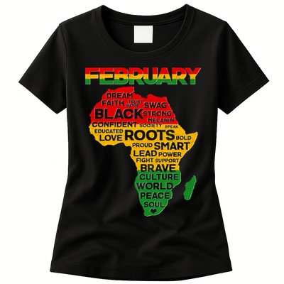 February Africa Black History Month Womens T-Shirt