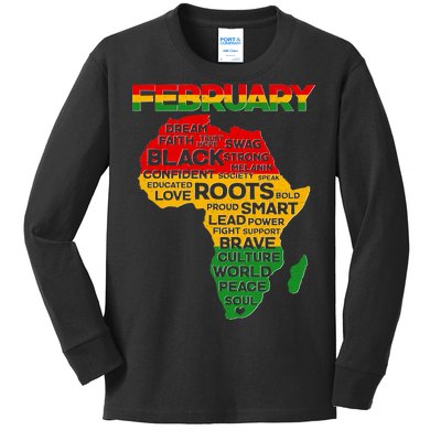 February Africa Black History Month Kids Long Sleeve Shirt