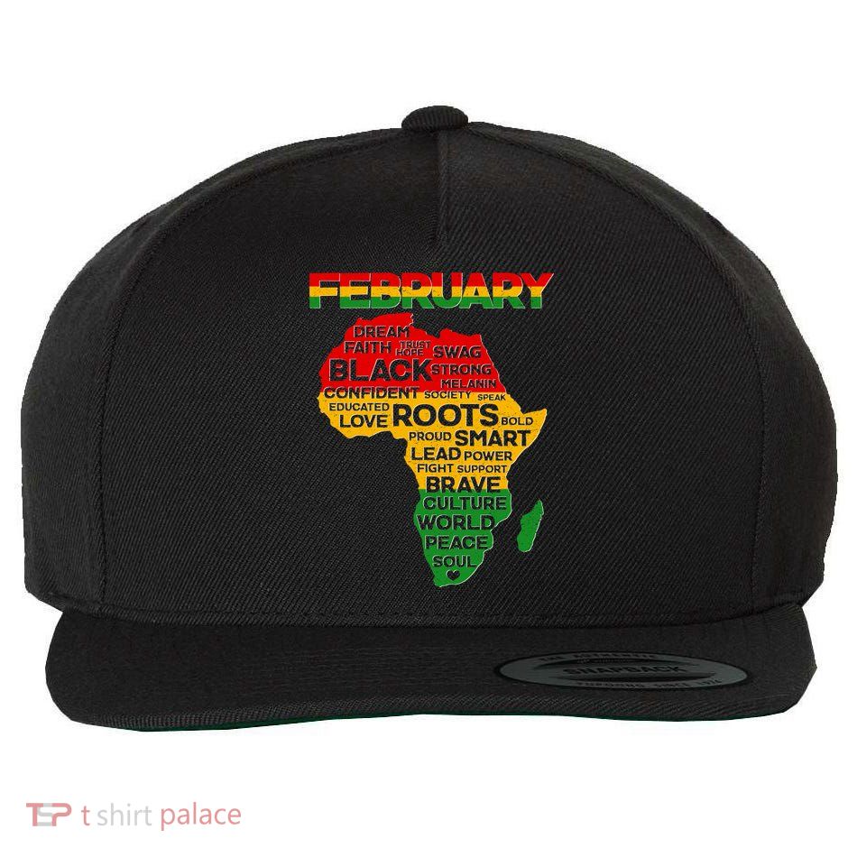 February Africa Black History Month Wool Snapback Cap