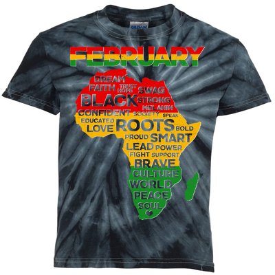 February Africa Black History Month Kids Tie-Dye T-Shirt