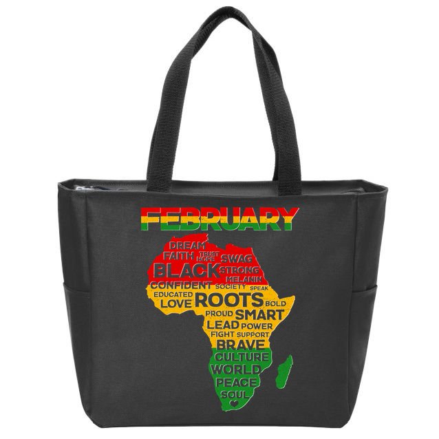 February Africa Black History Month Zip Tote Bag