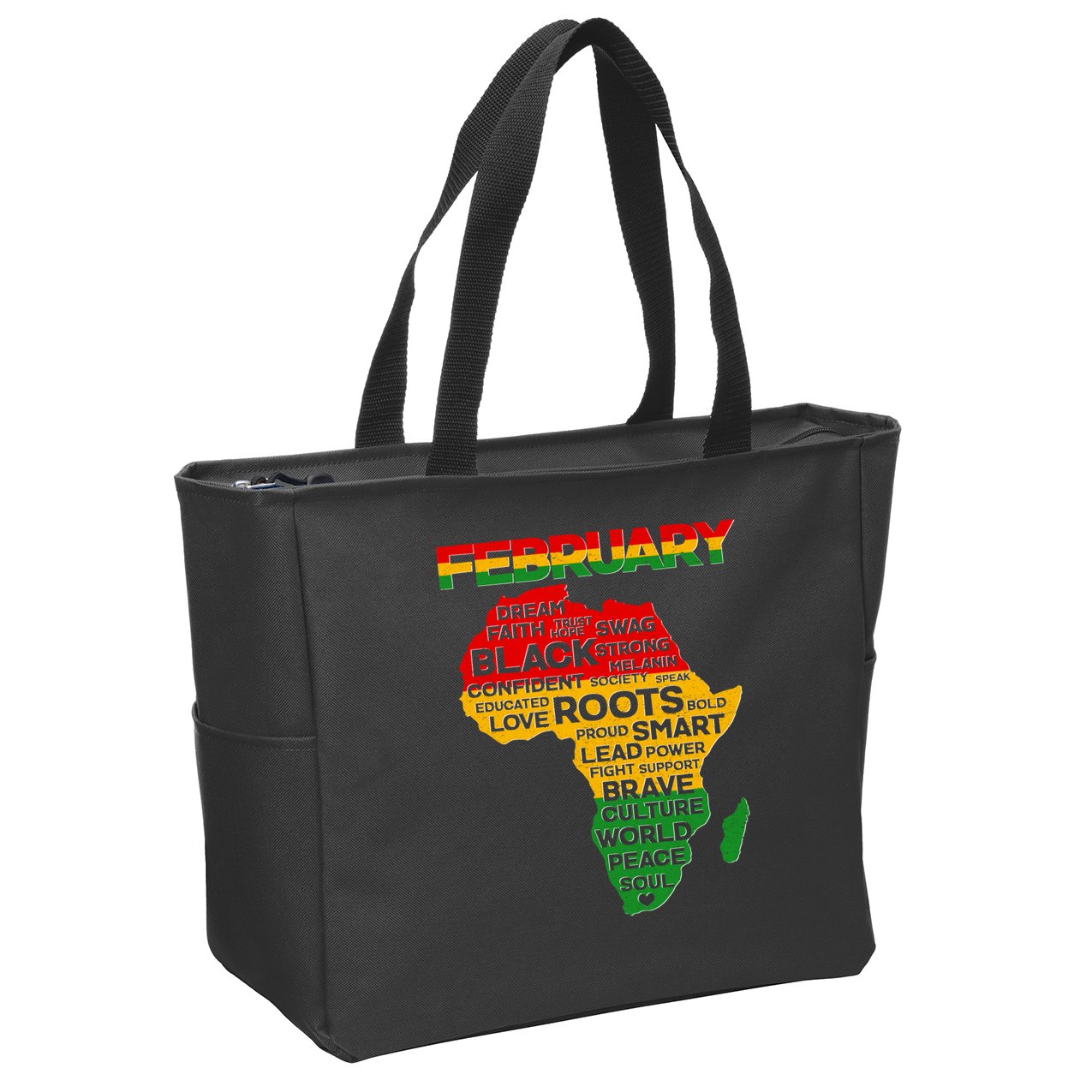 February Africa Black History Month Zip Tote Bag