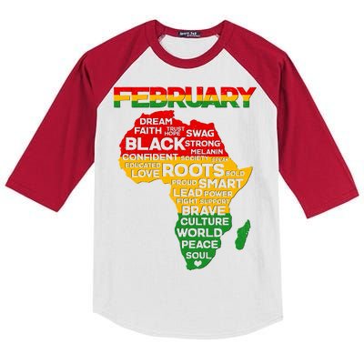 February Africa Black History Month Kids Colorblock Raglan Jersey