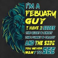 February Birthday Guy Has 3 Sides Sweet Funny Crazy  7 Panel Mesh Trucker Snapback Hat