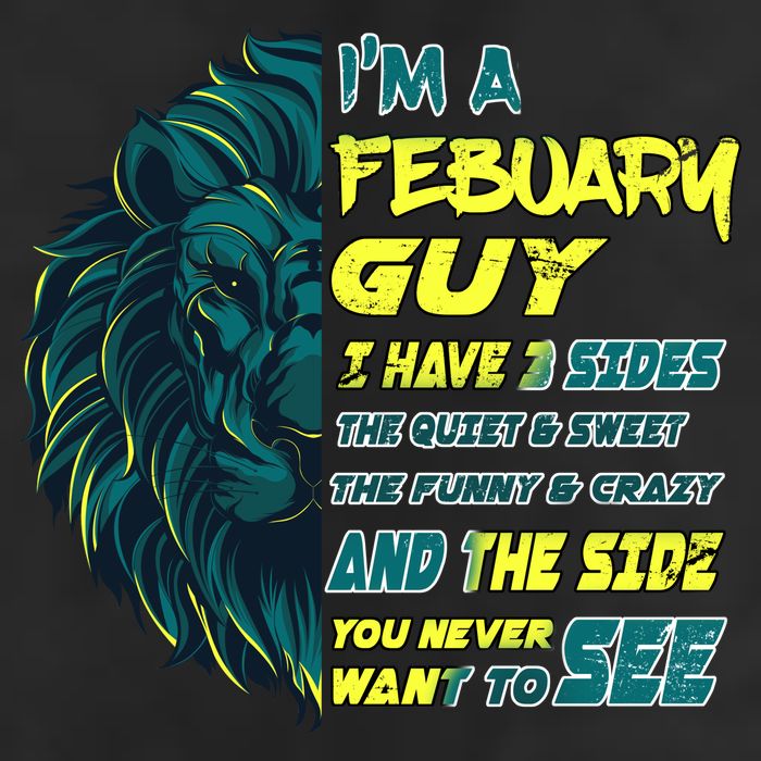 February Birthday Guy Has 3 Sides Sweet Funny Crazy  7 Panel Mesh Trucker Snapback Hat
