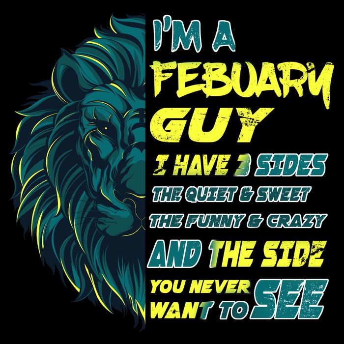 February Birthday Guy Has 3 Sides Sweet Funny Crazy  T-Shirt