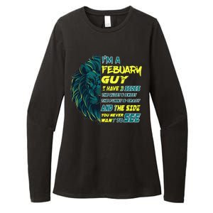 February Birthday Guy Has 3 Sides Sweet Funny Crazy  Womens CVC Long Sleeve Shirt