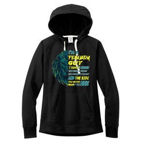 February Birthday Guy Has 3 Sides Sweet Funny Crazy  Women's Fleece Hoodie