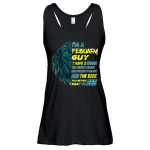 February Birthday Guy Has 3 Sides Sweet Funny Crazy  Ladies Essential Flowy Tank