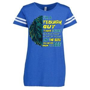 February Birthday Guy Has 3 Sides Sweet Funny Crazy  Enza Ladies Jersey Football T-Shirt