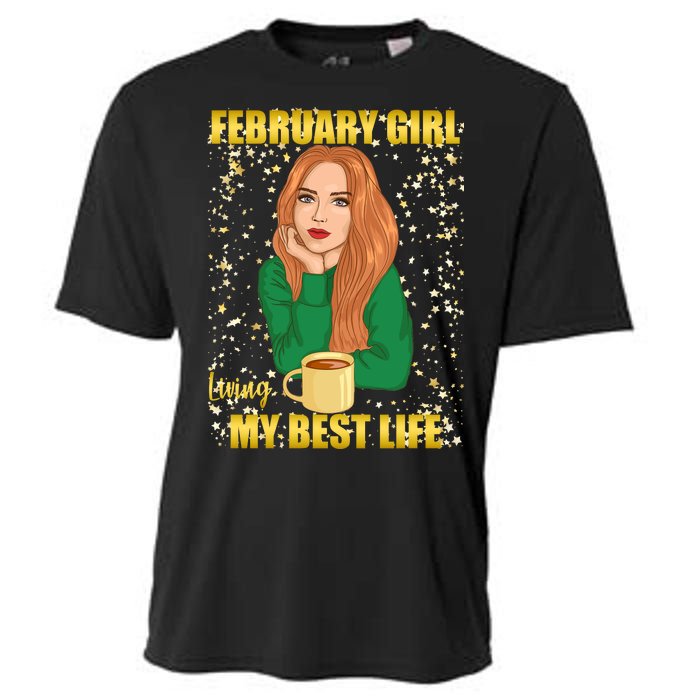 February Girl Living My Best Life Cooling Performance Crew T-Shirt