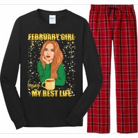 February Girl Living My Best Life Long Sleeve Pajama Set