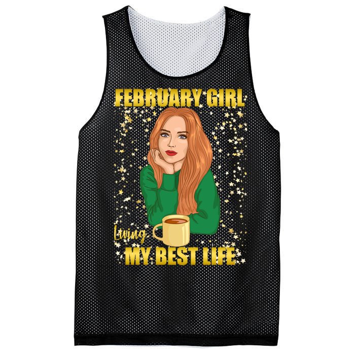 February Girl Living My Best Life Mesh Reversible Basketball Jersey Tank