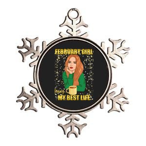 February Girl Living My Best Life Metallic Star Ornament