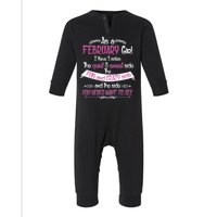 February Girl Sweet But Crazy Funny Birthday Infant Fleece One Piece