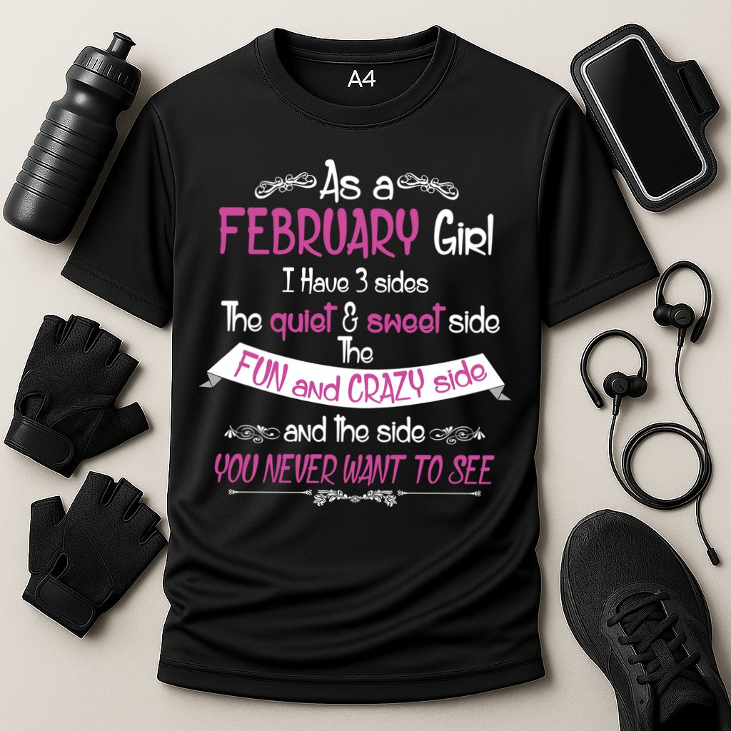February Girl Sweet But Crazy Funny Birthday Cooling Performance Crew T-Shirt