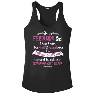 February Girl Sweet But Crazy Funny Birthday Ladies PosiCharge Competitor Racerback Tank