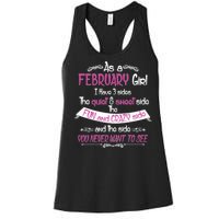 February Girl Sweet But Crazy Funny Birthday Women's Racerback Tank