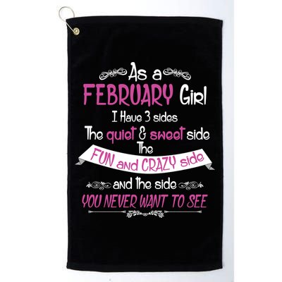 February Girl Sweet But Crazy Funny Birthday Golf Towel