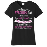 February Girl Sweet But Crazy Funny Birthday Women's T-Shirt