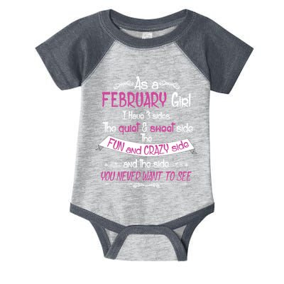 February Girl Sweet But Crazy Funny Birthday Infant Baby Jersey Bodysuit