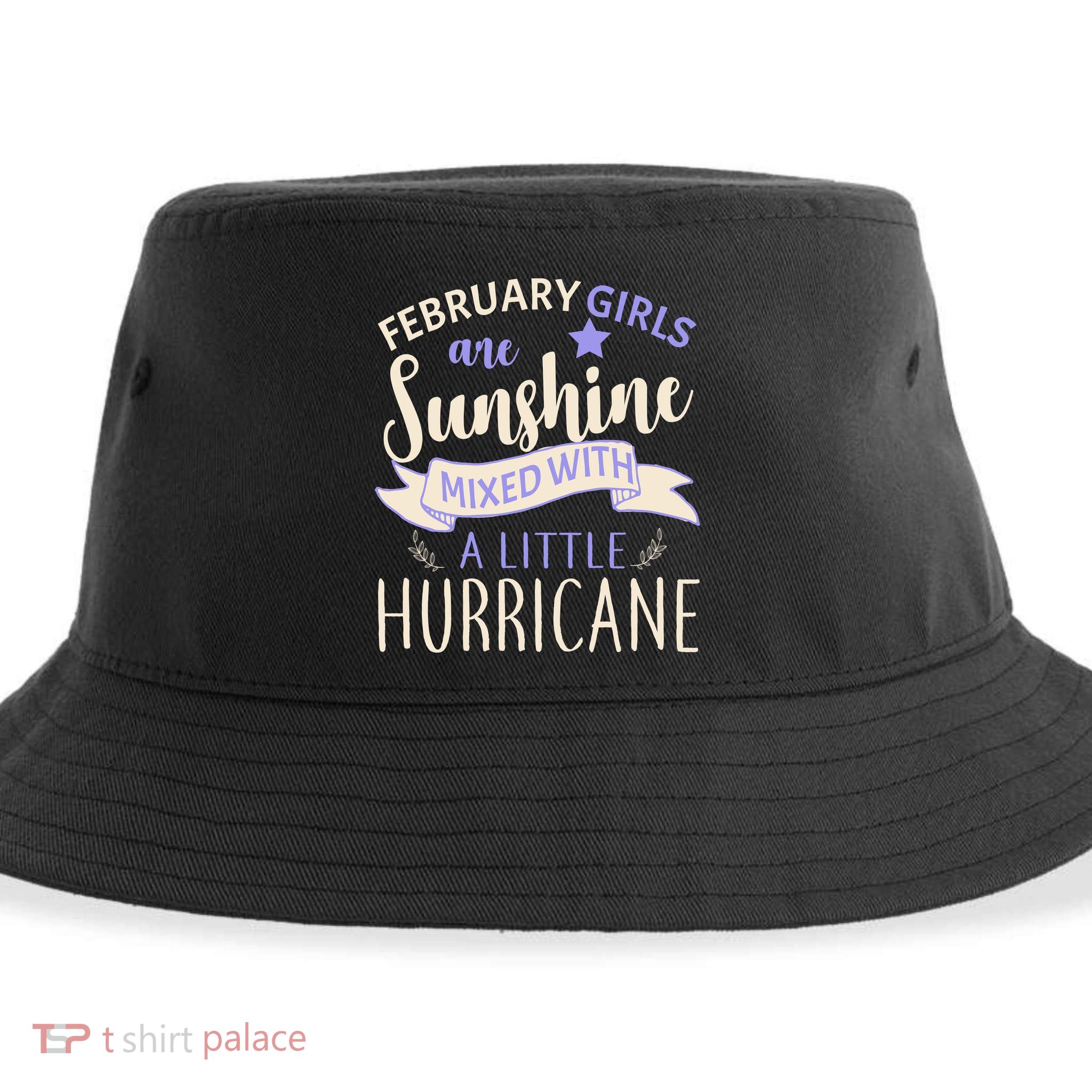 February Girls Are Sunshine Mixed With Hurricane Sustainable Bucket Hat