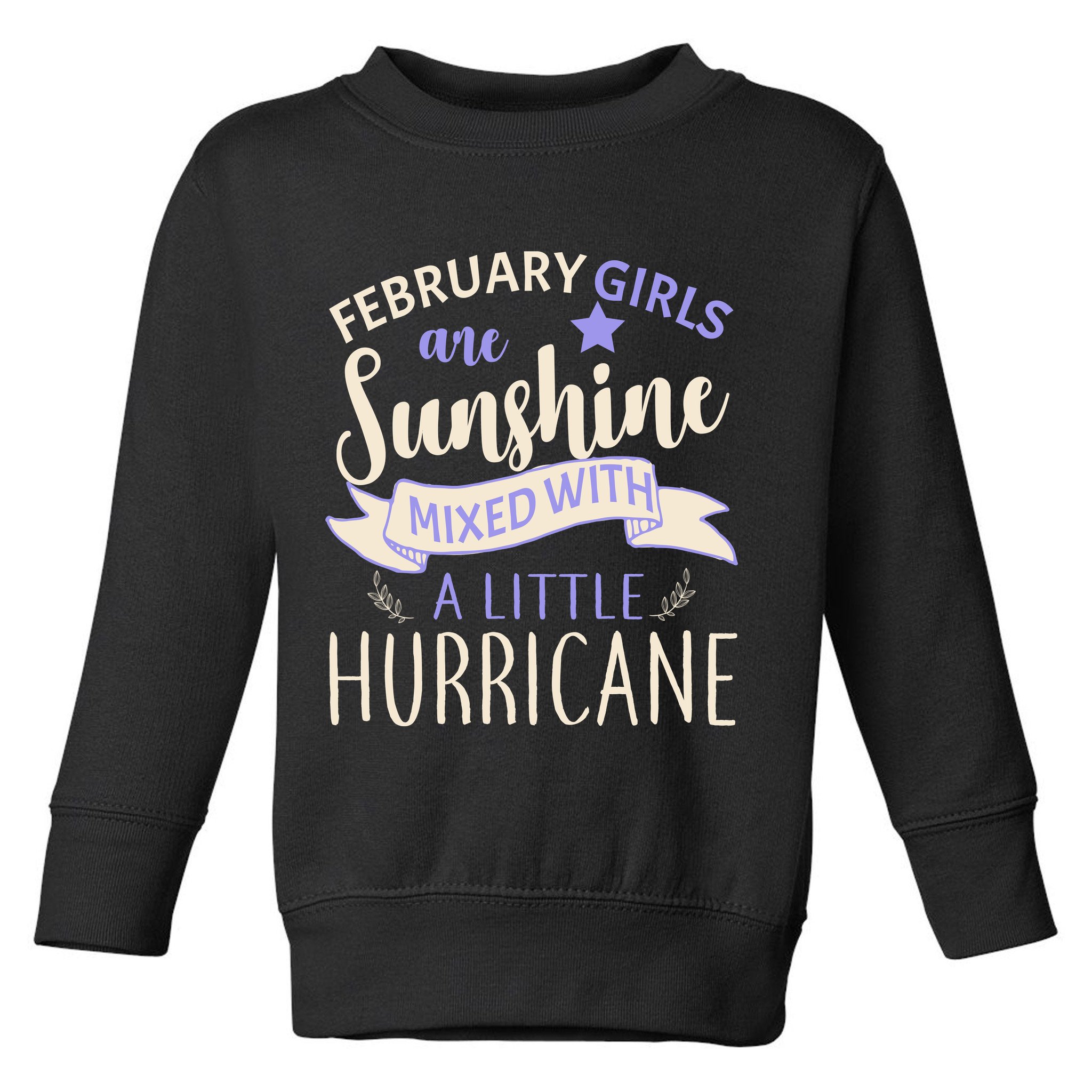 February Girls Are Sunshine Mixed With Hurricane Toddler Sweatshirt