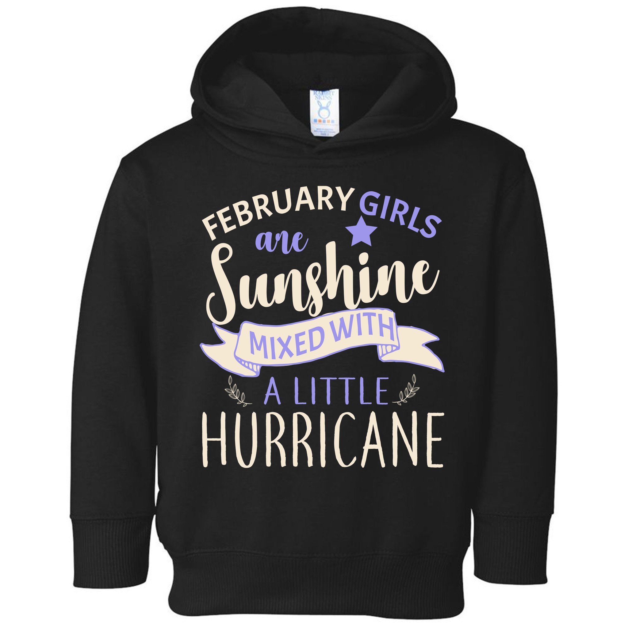 February Girls Are Sunshine Mixed With Hurricane Toddler Hoodie