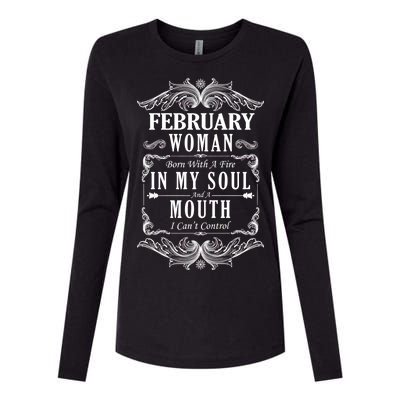 February Woman Funny Birthday Womens Cotton Relaxed Long Sleeve T-Shirt