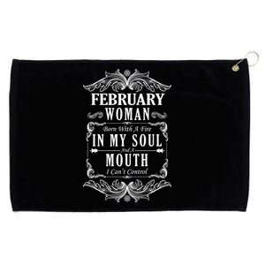 February Woman Funny Birthday Grommeted Golf Towel