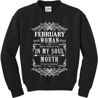 February Woman Funny Birthday Kids Sweatshirt
