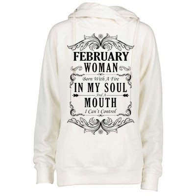 February Woman Funny Birthday Womens Funnel Neck Pullover Hood