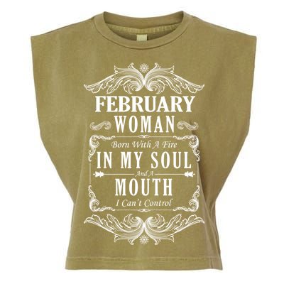 February Woman Funny Birthday Garment-Dyed Women's Muscle Tee