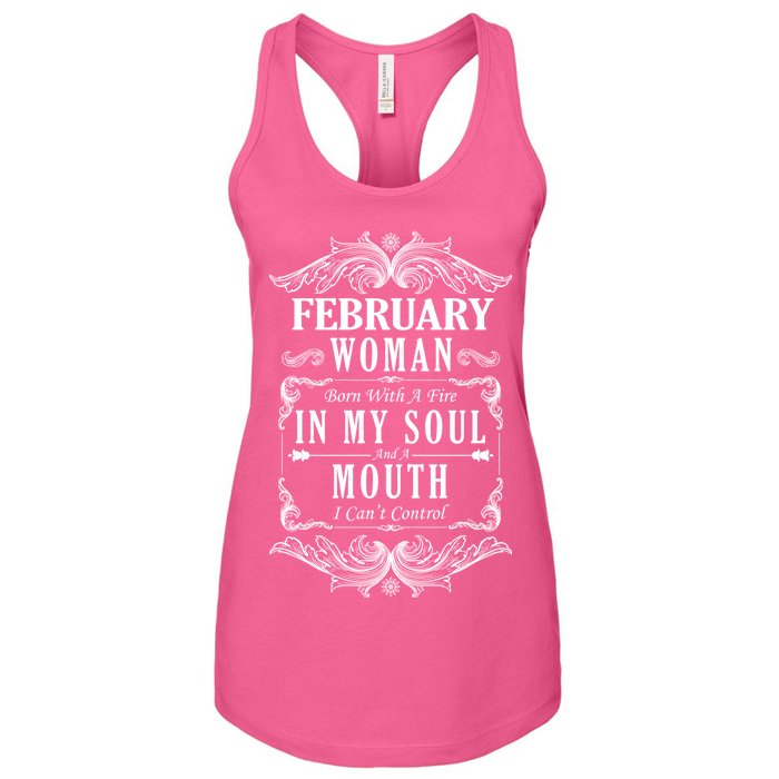 February Woman Funny Birthday Women's Racerback Tank