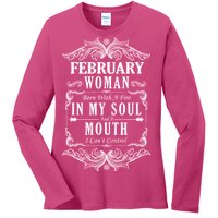 February Woman Funny Birthday Ladies Long Sleeve Shirt